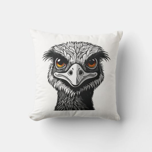 Emu-Vogelkopf Kissen (Vorderseite)