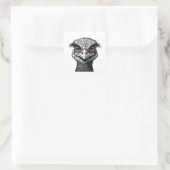 Emu-Vogelkopf Quadratischer Aufkleber (Tasche)