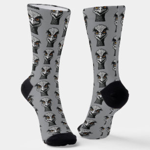 Emu-Vogelkopf Socken