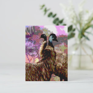 Emu-Werbe-Wasserfarben-Postkarte Postkarte
