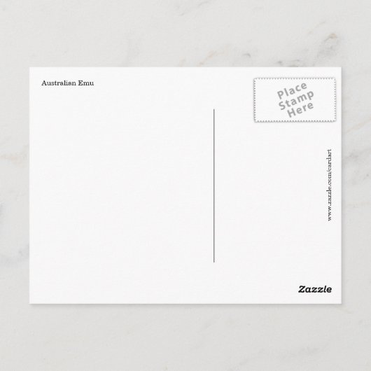Emu-Wild Postkarte (Rückseite)