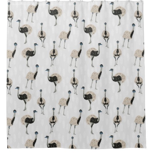 Emus Bird Lovers Gemustert Duschvorhang (Vorderseite)
