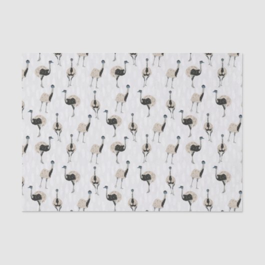Emus Bird Lovers Gemustert Seidenpapier (Vorderseite)