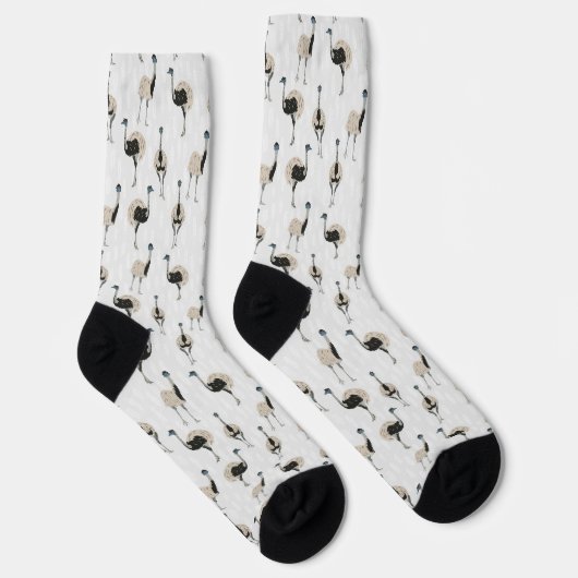 Emus Bird Lovers Gemustert Socken (Rechts)