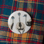 Emus Bird Lovers Illustriert Button