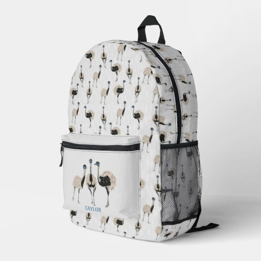 Emus Bird Lovers Personalisiert Bedruckter Rucksack (Rückseitige Ecke Rechts)