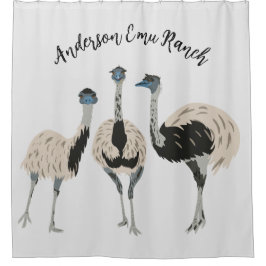 Emus Bird Lovers Personalisiert Duschvorhang