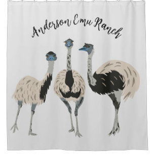 Emus Bird Lovers Personalisiert Duschvorhang