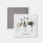 Emus Bird Lovers Personalisiert Magnet (Vorderseite/Rückseite)