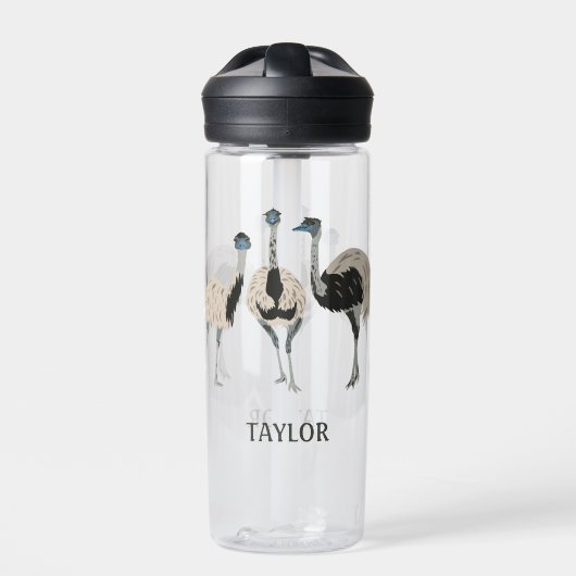 Emus Bird Lovers Personalisiert Trinkflasche (Vorderseite)