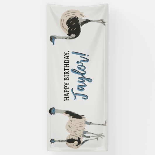 Emus Bird Lovers Personalisiertes Party Banner (Vertikal)
