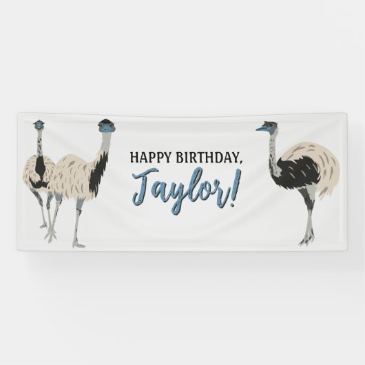 Emus Bird Lovers Personalisiertes Party Banner (Horizontal)