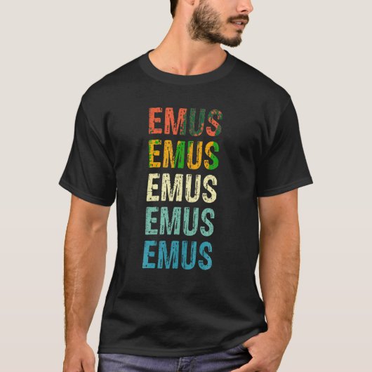 Emus Retro Vintages T Shirt (Vorderseite)