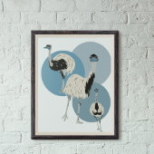 Emus und Blue Circles Moderner Stil Poster