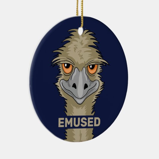 Emused Funny Emu Pun Keramik Ornament (Rechts)
