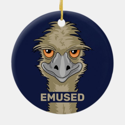 Emused Funny Emu Pun Keramik Ornament (Hinten)