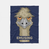 Emusing Funny Emu Pun Fleecedecke (Vorderseite)