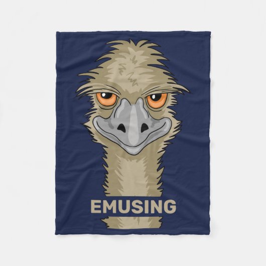 Emusing Funny Emu Pun Fleecedecke (Vorderseite)
