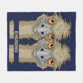 Emusing Funny Emu Pun Medium Blue Fleece Blanket (Vorderseite (Horizontal))