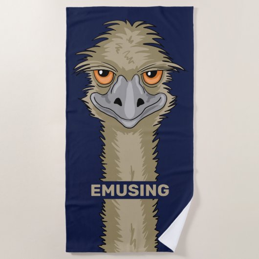Emusing Funny Emu Pun Strandtuch (Vorderseite)