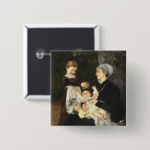 En Ammes Besøg - Bertha Wegmann Fine Art Button (Vorne & Hinten)