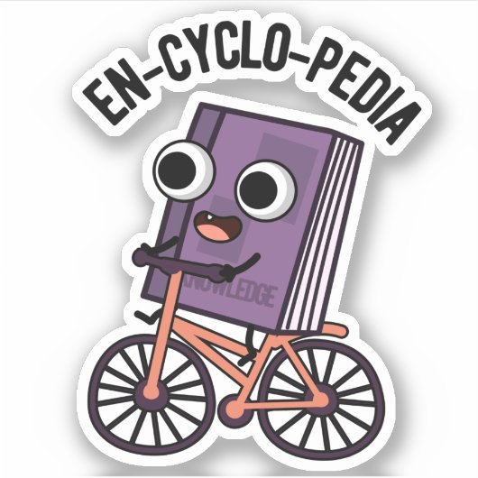 En-Cyclo-Pedia Funny Encyclopedia Pun Aufkleber (Vorderseite)