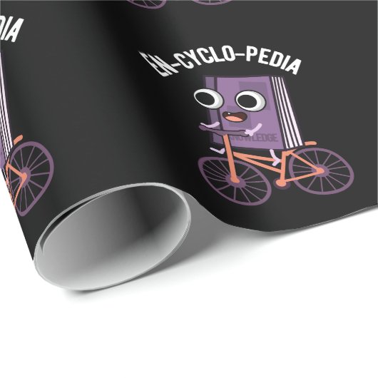 En-Cyclo-Pedia Funny Encyclopedia Pun Dark BG Geschenkpapier (Rolleneckpunkt)