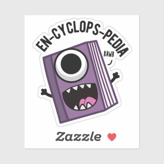 En-cyclops-pedia Funny Encyclopedia Pun Aufkleber (Blatt)