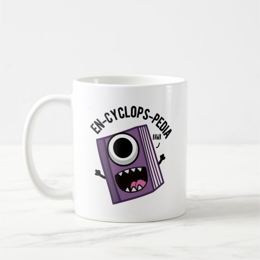 En-cyclops-pedia Funny Encyclopedia Pun Kaffeetasse (Links)