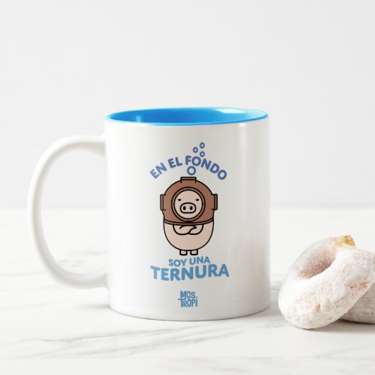 │En e l fondo soy una ternura Zweifarbige Tasse (Mit Donut)