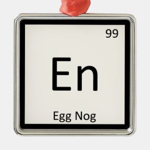 En - Ei-Nog-Chemie Periodensystem-Symbol Silbernes Ornament