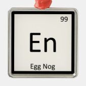 En - Ei Nog Chemistry Periodisches Tabellensymbol Silbernes Ornament (Vorne)