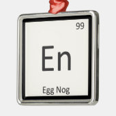 En - Ei Nog Chemistry Periodisches Tabellensymbol Silbernes Ornament (Links)