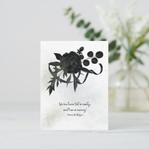 EN Elegant Sympathy Card – Black Rose Postkarte