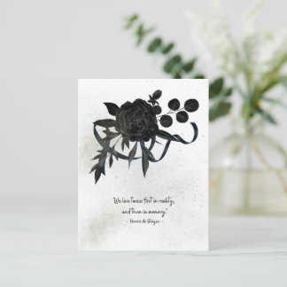 EN | Elegant Sympathy Card – Black Rose Postkarte