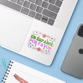En Español Por Favor , Spanischer Lehrer Geschenk Aufkleber (Laptop mit iPhone)