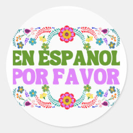 En Español Por Favor , Spanischer Lehrer Geschenk  Runder Aufkleber