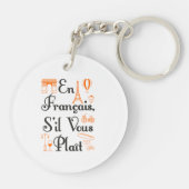 En Francais S'il Vous Plait Französischer Lehrer S Schlüsselanhänger (Rückseite)