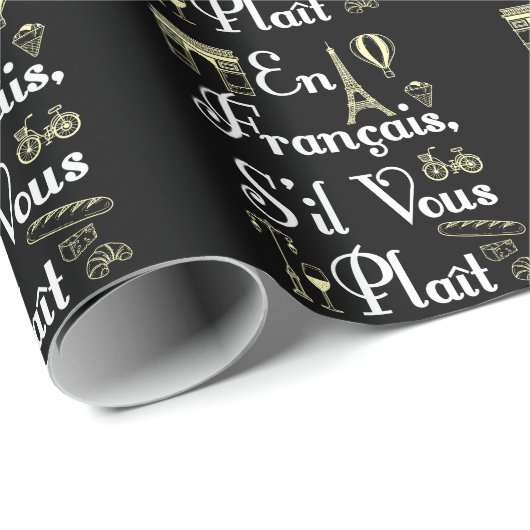 En Francais S'il Vous Plait Französischlehrerin Geschenkpapier (Rolleneckpunkt)