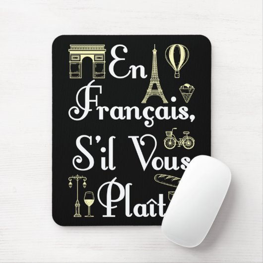 En Francais S'il Vous Plait Französischlehrerin Mousepad (Mit Mouse)