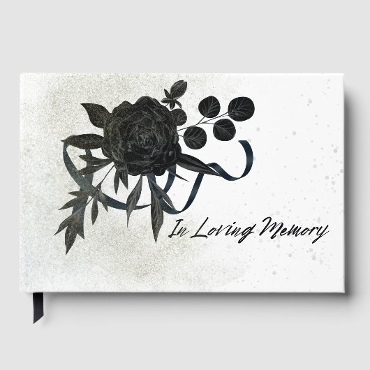 EN | In Loving Memory - Black Rose Gästebuch (Vorderseite)