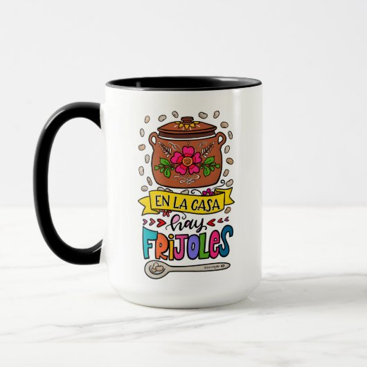 En La Casa Hay Frijoles, handgezeichnet Tasse (Links)