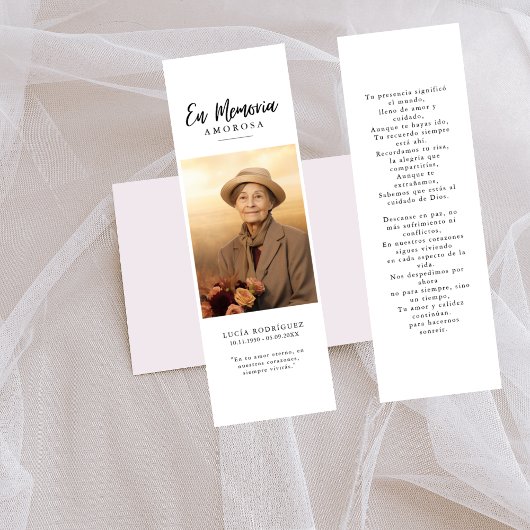 En Memoria Spanische Beerdigung Foto Lesezeichen C Visitenkarte