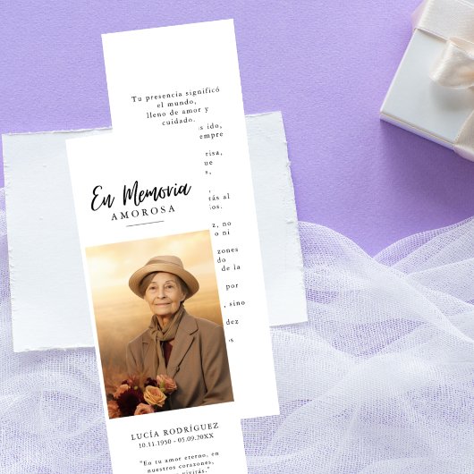 En Memoria Spanische Beerdigung Foto Lesezeichen C Visitenkarte