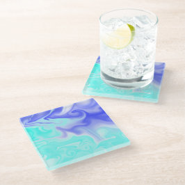 en morado y celeste glasuntersetzer