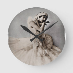 En Pointe posiert Runde Wanduhr