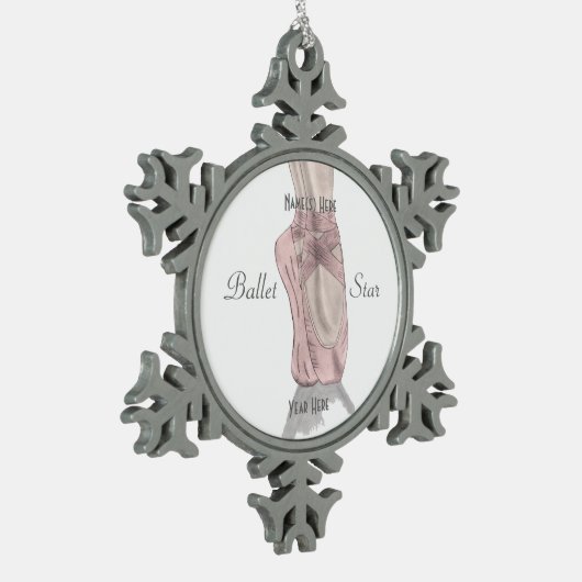 En pointe schneeflocken Zinn-Ornament (Links)