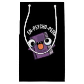 En-Psycho-pedia Funny Encyclopedia Pun Dark BG Kleine Geschenktüte (Vorderseite)