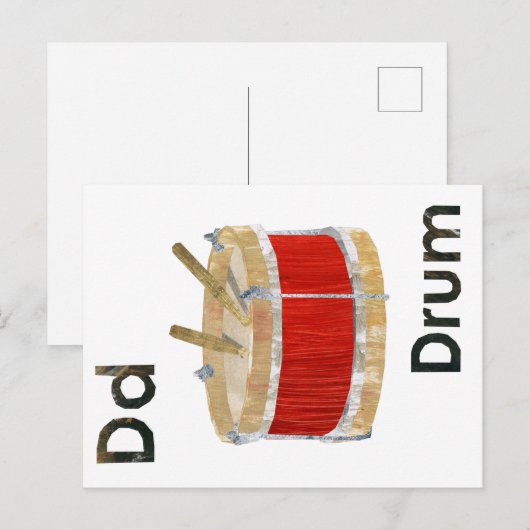 En - Trommel Postkarte (Vorne/Hinten)