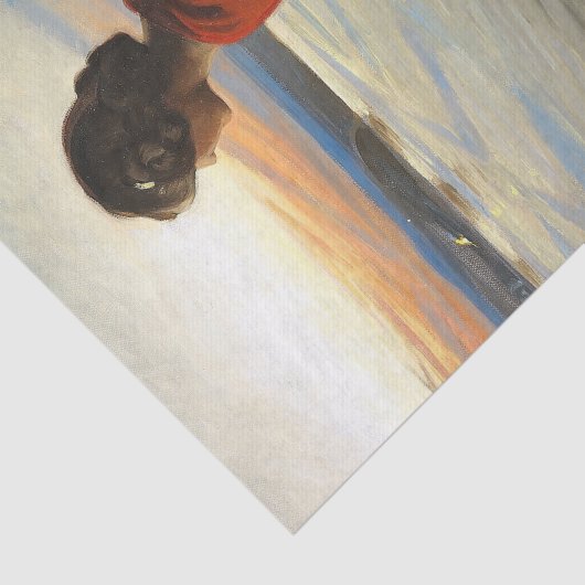 En ung Kvinde ratgter et Sankthansbål Seidenpapier (Ausschnitt)